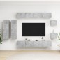 vidaXL Set muebles de salón TV 8 pzas madera ingeniería gris hormigón