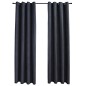 vidaXL Cortinas opacas con aros de metal 2 piezas antracita 140x245 cm vidaXL Cortinas opacas con aros de metal 2 piezas antracita 140x245 cm