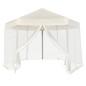 vidaXL Carpa desplegable hexagonal 6 paredes blanco crema 3,6x3,1m vidaXL Carpa desplegable hexagonal 6 paredes blanco crema 3,6x3,1m