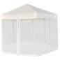 vidaXL Carpa desplegable hexagonal 6 paredes blanco crema 3,6x3,1m vidaXL Carpa desplegable hexagonal 6 paredes blanco crema 3,6x3,1m