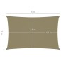 vidaXL Toldo de vela rectangular tela Oxford beige 2x5 m vidaXL Toldo de vela rectangular tela Oxford beige 2x5 m