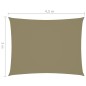 vidaXL Toldo de vela rectangular tela Oxford beige 3x4,5 m vidaXL Toldo de vela rectangular tela Oxford beige 3x4,5 m