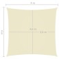 vidaXL Toldo de vela cuadrado tela Oxford color crema 4x4 m vidaXL Toldo de vela cuadrado tela Oxford color crema 4x4 m