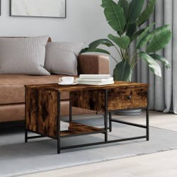 vidaXL Mesa de centro madera contrachapada roble ahumado 85,5x51x45 cm