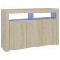 vidaXL Aparador con luces LED roble Sonoma 115,5x30x75 cm vidaXL Aparador con luces LED roble Sonoma 115,5x30x75 cm