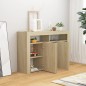 vidaXL Aparador con luces LED roble Sonoma 115,5x30x75 cm vidaXL Aparador con luces LED roble Sonoma 115,5x30x75 cm