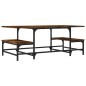vidaXL Mesa de centro madera contrachapada roble ahumado 100x50,5x40cm