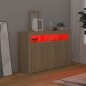 vidaXL Aparador con luces LED roble Sonoma 115,5x30x75 cm vidaXL Aparador con luces LED roble Sonoma 115,5x30x75 cm
