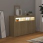vidaXL Aparador con luces LED roble Sonoma 115,5x30x75 cm vidaXL Aparador con luces LED roble Sonoma 115,5x30x75 cm