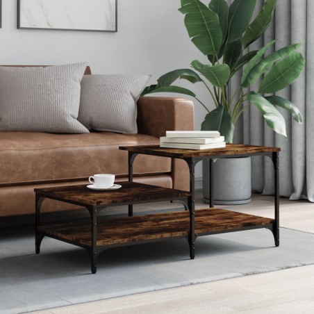 vidaXL Mesa de centro madera de ingeniería roble ahumado 100x50,5x45cm