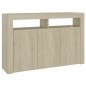 vidaXL Aparador con luces LED roble Sonoma 115,5x30x75 cm vidaXL Aparador con luces LED roble Sonoma 115,5x30x75 cm