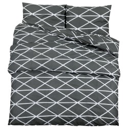 vidaXL Juego de funda nórdica algodón gris 140x200 cm