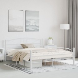 vidaXL Estructura de cama de metal blanca 160x200 cm