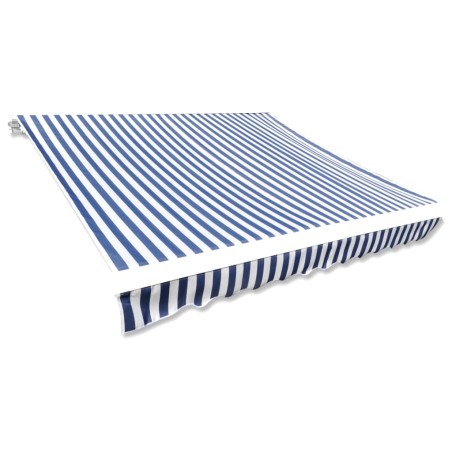 vidaXL Toldo de lona azul y blanco 350x250 cm 