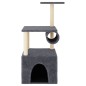 vidaXL Rascador para gatos con postes de sisal gris oscuro 109,5 cm vidaXL Rascador para gatos con postes de sisal gris oscuro 109,5 cm