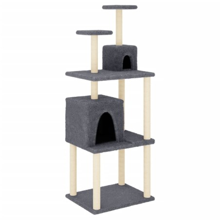 vidaXL Rascador para gatos con postes de sisal gris oscuro 167 cm