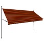 vidaXL Toldo manual retráctil con LED naranja y marrón 300 cm vidaXL Toldo manual retráctil con LED naranja y marrón 300 cm