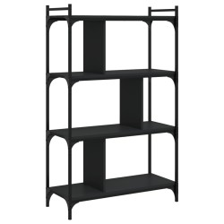 vidaXL Librería de 4 estantes madera de ingeniería negra 76x32x123 cm