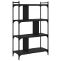 vidaXL Librería de 4 estantes madera de ingeniería negra 76x32x123 cm vidaXL Librería de 4 estantes madera de ingeniería negra 76x32x123 cm