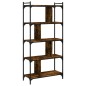 vidaXL Librería 5 estantes madera ingeniería roble ahumado 76x32x158cm vidaXL Librería 5 estantes madera ingeniería roble ahumado 76x32x158cm