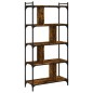vidaXL Librería 5 estantes madera ingeniería roble ahumado 76x32x158cm vidaXL Librería 5 estantes madera ingeniería roble ahumado 76x32x158cm