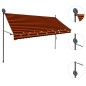 vidaXL Toldo manual retráctil con LED naranja y marrón 300 cm vidaXL Toldo manual retráctil con LED naranja y marrón 300 cm