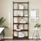 vidaXL Librería 6 estantes madera ingeniería marrón roble 76x32x192 cm vidaXL Librería 6 estantes madera ingeniería marrón roble 76x32x192 cm