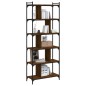 vidaXL Librería 6 estantes madera ingeniería marrón roble 76x32x192 cm vidaXL Librería 6 estantes madera ingeniería marrón roble 76x32x192 cm