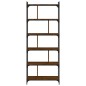 vidaXL Librería 6 estantes madera ingeniería marrón roble 76x32x192 cm vidaXL Librería 6 estantes madera ingeniería marrón roble 76x32x192 cm