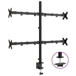 vidaXL Soporte para monitor acero negro VESA 75/100 mm