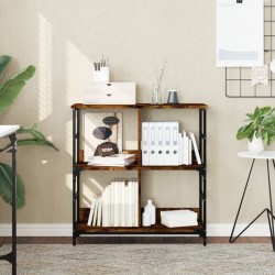 vidaXL Estantería de madera de ingeniería roble ahumado 78,5x33x82 cm
