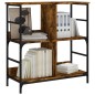 vidaXL Estantería de madera de ingeniería roble ahumado 78,5x33x82 cm vidaXL Estantería de madera de ingeniería roble ahumado 78,5x33x82 cm