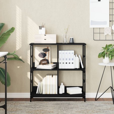 vidaXL Estantería de madera de ingeniería negra 78,5x33x82 cm
