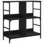 vidaXL Estantería de madera de ingeniería negra 78,5x33x82 cm vidaXL Estantería de madera de ingeniería negra 78,5x33x82 cm
