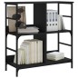 vidaXL Estantería de madera de ingeniería negra 78,5x33x82 cm vidaXL Estantería de madera de ingeniería negra 78,5x33x82 cm