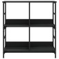 vidaXL Estantería de madera de ingeniería negra 78,5x33x82 cm vidaXL Estantería de madera de ingeniería negra 78,5x33x82 cm
