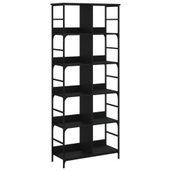 vidaXL Estantería de madera de ingeniería negra 78,5x33x188,5 cm