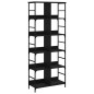 vidaXL Estantería de madera de ingeniería negra 78,5x33x188,5 cm vidaXL Estantería de madera de ingeniería negra 78,5x33x188,5 cm