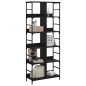 vidaXL Estantería de madera de ingeniería negra 78,5x33x188,5 cm vidaXL Estantería de madera de ingeniería negra 78,5x33x188,5 cm