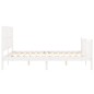 vidaXL Estructura de cama matrimonio con cabecero madera maciza blanco vidaXL Estructura de cama matrimonio con cabecero madera maciza blanco