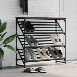 vidaXL Mueble zapatero madera de ingeniería marrón roble 90x30x85 cm