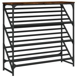 vidaXL Mueble zapatero madera de ingeniería roble ahumado 90x30x85 cm