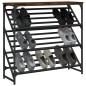 vidaXL Mueble zapatero madera de ingeniería roble ahumado 90x30x85 cm vidaXL Mueble zapatero madera de ingeniería roble ahumado 90x30x85 cm
