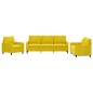 vidaXL Juego de sofás con cojines 3 piezas terciopelo amarillo vidaXL Juego de sofás con cojines 3 piezas terciopelo amarillo