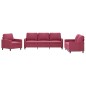 vidaXL Juego de sofás con cojines 3 piezas terciopelo rojo tinto vidaXL Juego de sofás con cojines 3 piezas terciopelo rojo tinto