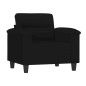 vidaXL Juego de sofás con cojines 3 piezas tela microfibra negro vidaXL Juego de sofás con cojines 3 piezas tela microfibra negro