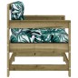 vidaXL Sillones de jardín con cojines 2 uds madera de pino impregnada