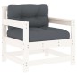 vidaXL Sillones de jardín con cojines 2 uds madera maciza pino blanco
