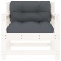 vidaXL Sillones de jardín con cojines 2 uds madera maciza pino blanco