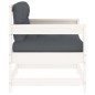 vidaXL Sillones de jardín con cojines 2 uds madera maciza pino blanco